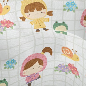 Playing Raincoat Little Girl Lightweight Performance Linen