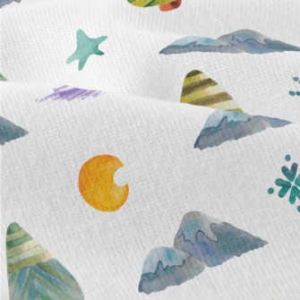 Watercolor Mountain Trees Modern Jersey