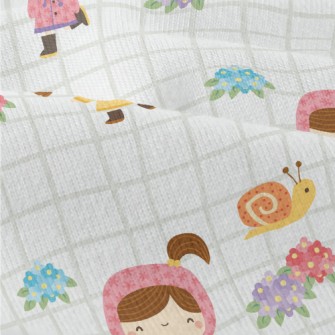 Playing Raincoat Little Girl Modern Jersey