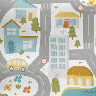 Busy City Road Jersey Backed Fleece