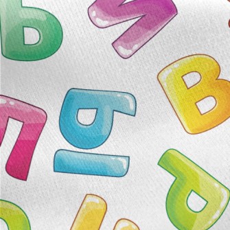 Color Saturated English Words Jersey Backed Fleece