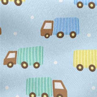 Cute Big Truck Jersey Backed Fleece