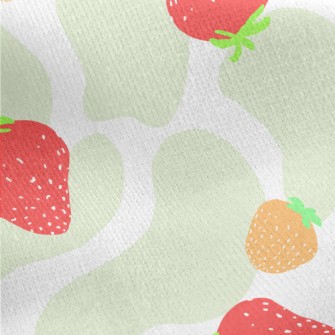 Seasonal Two-color Strawberry Jersey Backed Fleece