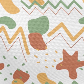 Color Block Wave Lines Pongee