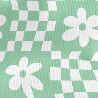 Flower Checkerboard Stretch Jersey