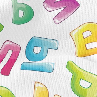 Color Saturated English Words Stretch Jersey