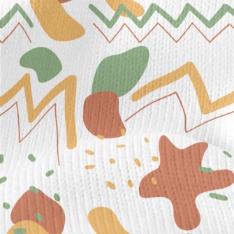 Color Block Wave Lines Stretch Jersey