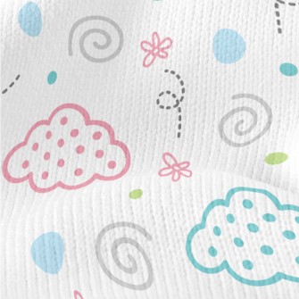 Geometric Dots Clouds Stretch Jersey