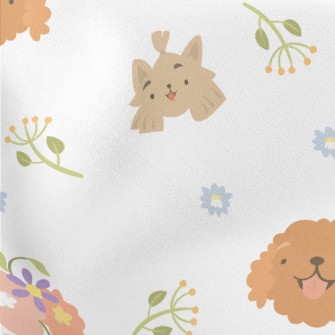 Cartoon Mini Dog Lightweight Cotton Poplin