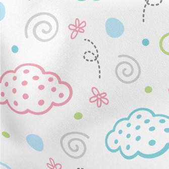 Geometric Dots Clouds Lightweight Cotton Poplin