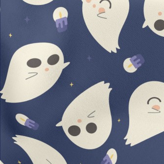 Cute Ghost Candle Lightweight Cotton Poplin