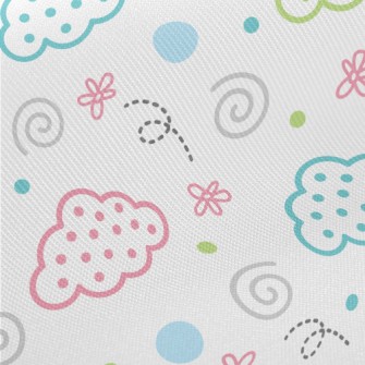 Geometric Dots Clouds Midweight Cotton Poplin