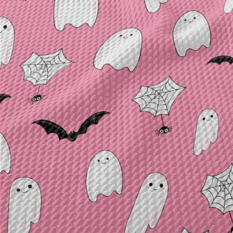 Halloween Bat Ghost Birdseye Piqué
