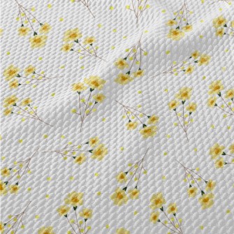 Warm Little Yellow Flower Birdseye Piqué