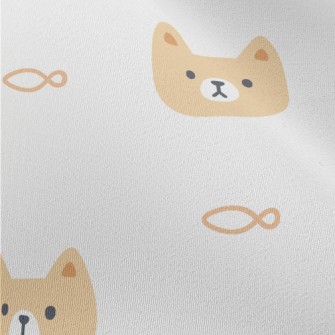 Cute Cat And Fish Chiffon