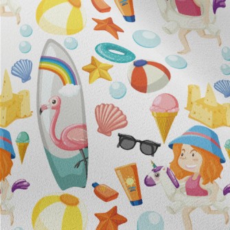 Beach Girl Playing In The Wate Chiffon