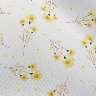 Warm Little Yellow Flower Chiffon