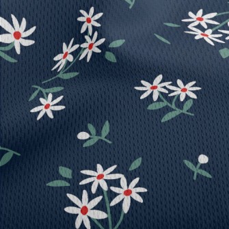 Fresh Small White Flowers Athletic Mesh Flat Back