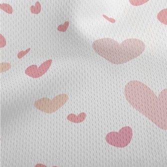 Irregular Size Love Heart Athletic Mesh Flat Back