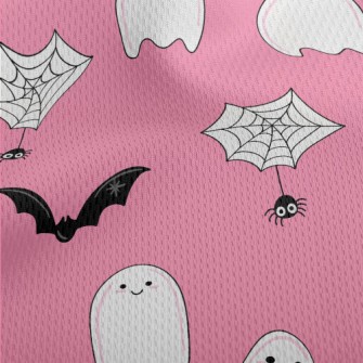 Halloween Bat Ghost Athletic Mesh Flat Back