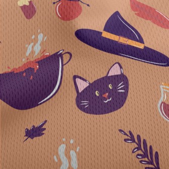 Witch Hat Poison Black Cat Athletic Mesh Flat Back