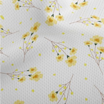 Warm Little Yellow Flower Athletic Mesh Flat Back