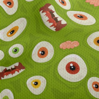 Scary Big Eye Monster Athletic Mesh Flat Back