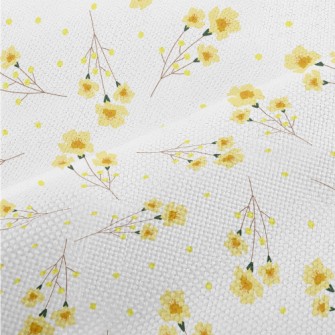 Warm Little Yellow Flower Performance Linen