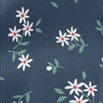 Fresh Small White Flowers Standard Corduroy