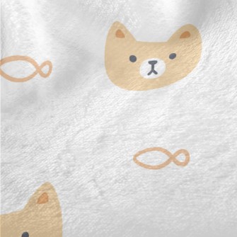 Cute Cat And Fish Minky