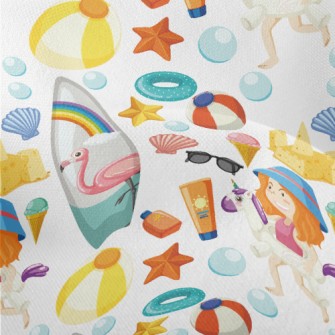 Beach Girl Playing In The Wate Lightweight Performance Linen