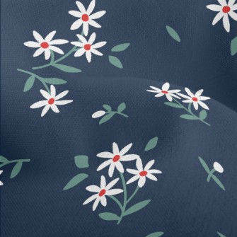 Fresh Small White Flowers Lightweight Performance Linen