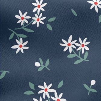 Fresh Small White Flowers Jersey Backed Fleece