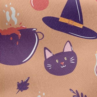 Witch Hat Poison Black Cat Jersey Backed Fleece