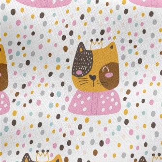 Dot Crown Cat Jersey Backed Fleece