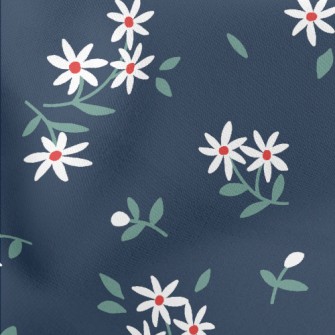 Fresh Small White Flowers Lightweight Cotton Poplin