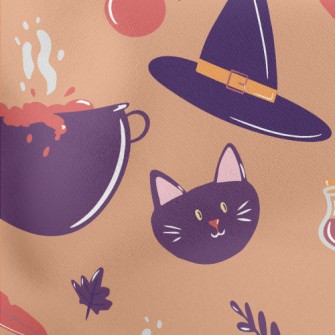 Witch Hat Poison Black Cat Lightweight Cotton Poplin