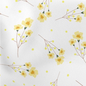 Warm Little Yellow Flower Lightweight Cotton Poplin