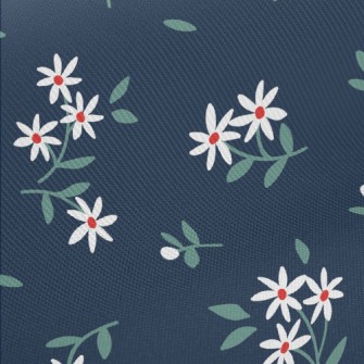 Fresh Small White Flowers Midweight Cotton Poplin