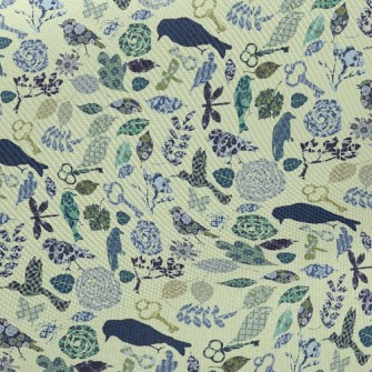 Retro Textured Bird Twill
