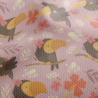 Parrot And Flowers Athletic Mesh Flat Back