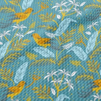 Birds And Flowers Birdseye Piqué