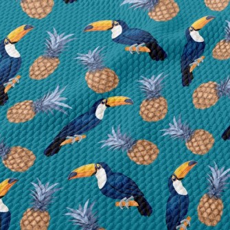 Toucan And Pineapple Birdseye Piqué