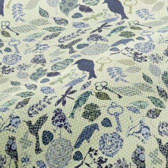 Retro Textured Bird Performance Linen