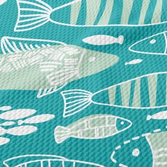 Fish In Ocean Birdseye Piqué