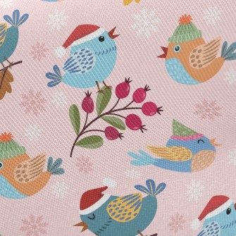 Bird Wearing Santa Hat Twill