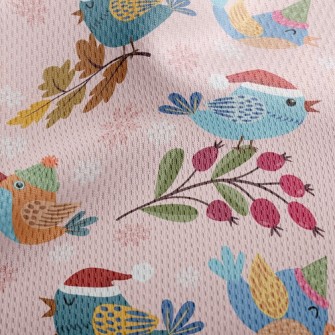 Bird Wearing Santa Hat Athletic Mesh Flat Back