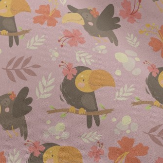 Parrot And Flowers Chiffon