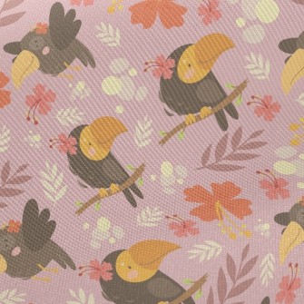 Parrot And Flowers Twill