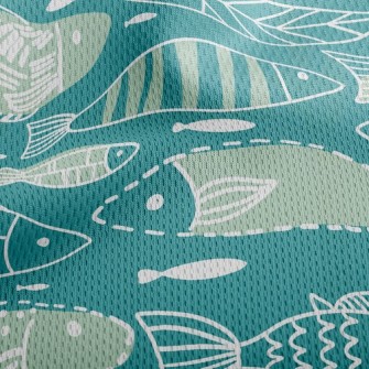 Fish In Ocean Athletic Mesh Flat Back